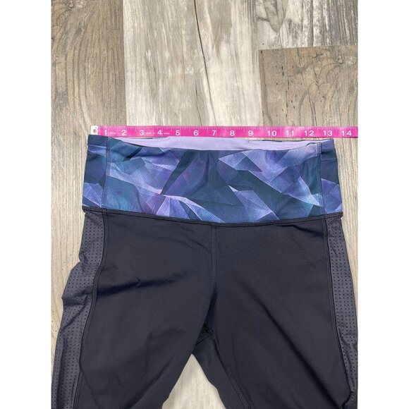 Lululemon Var-City Crop Leggings Size 6 Black Breathable Stretch Pretty Prism - Picture 6 of 8